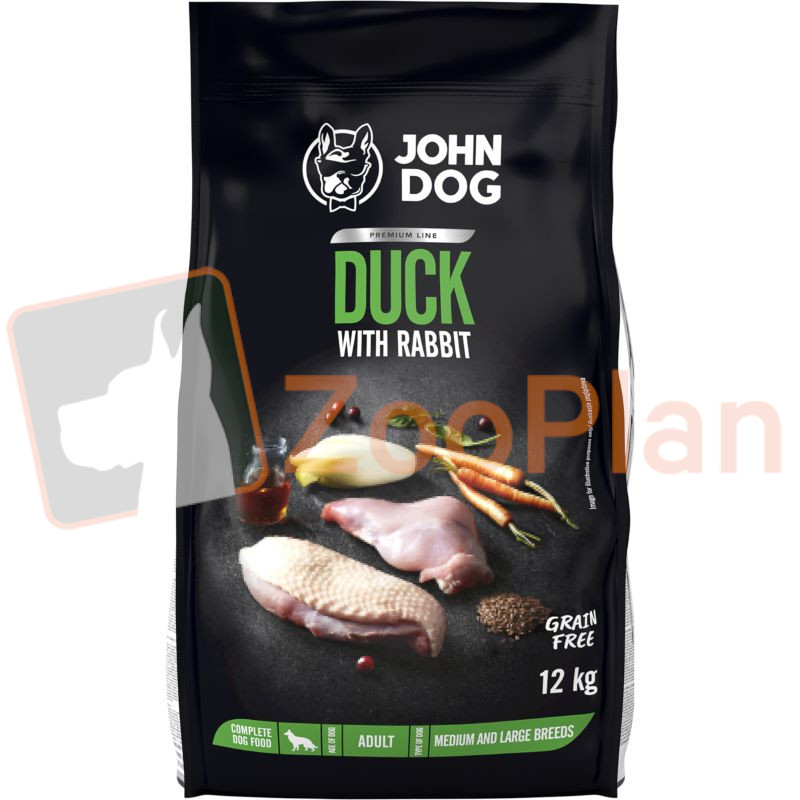 JOHN DOG Premium kaczka z królikiem dla średnich i dużych ras