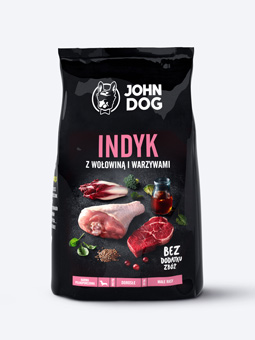 JOHN DOG indyk z wołowiną i warzywami dla małych ras