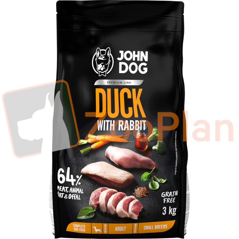JOHN DOG Premium kaczka z królikiem dla małych ras