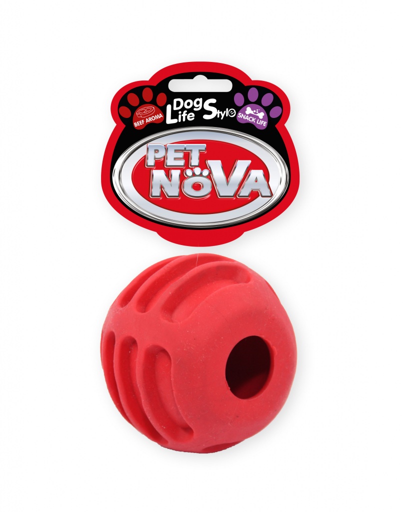 PET NOVA piłka na przysmaki 6 cm – różowa