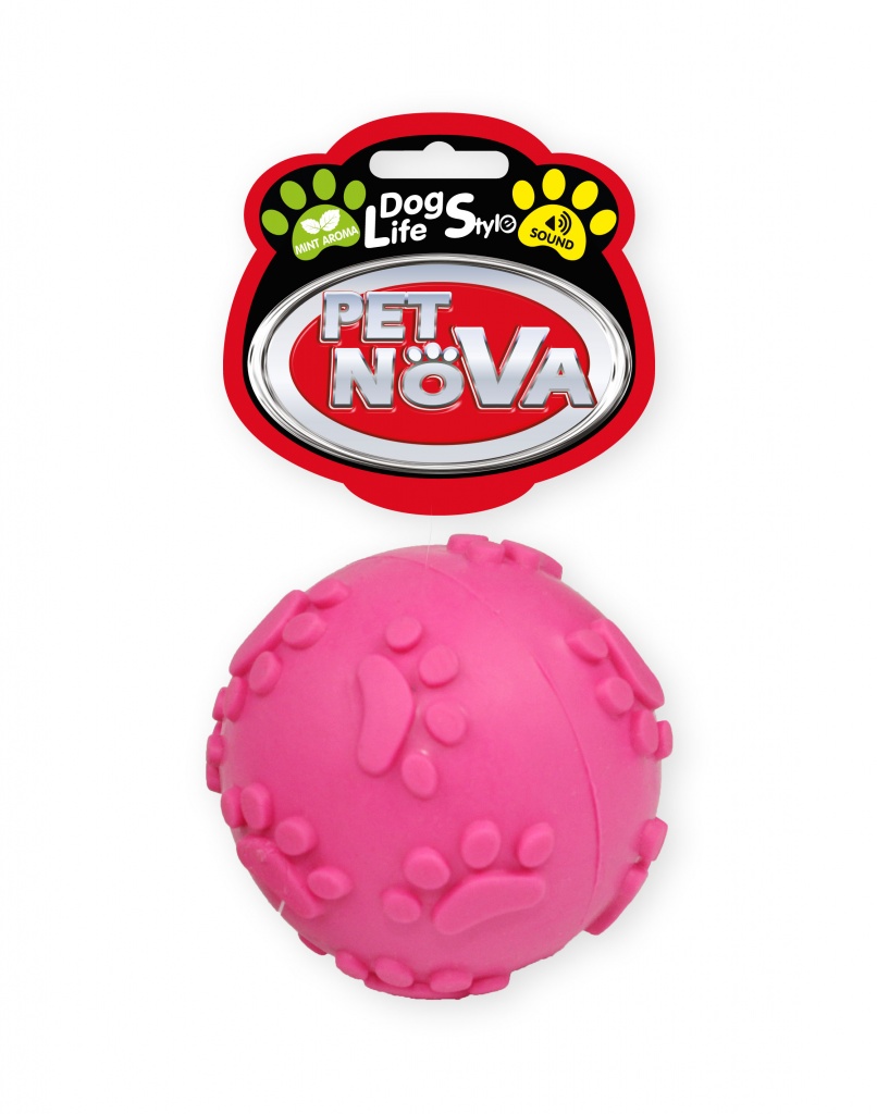 PET NOVA piłka z dźwiękiem 6 cm – różowa