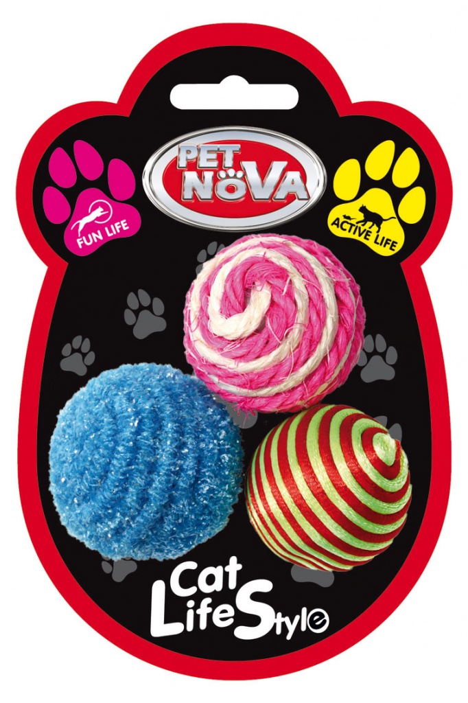 PET NOVA zabawka dla kota – zestaw piłek