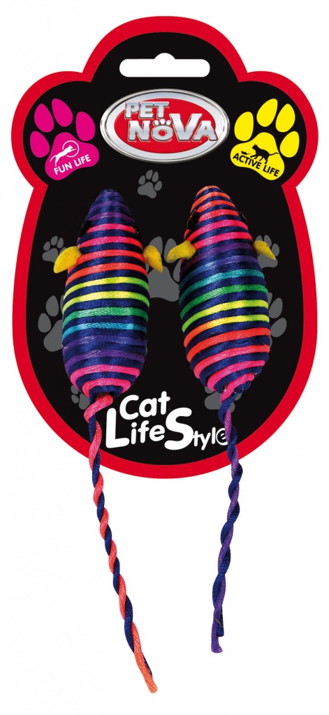 PET NOVA zabawka dla kota – kolorowe myszki
