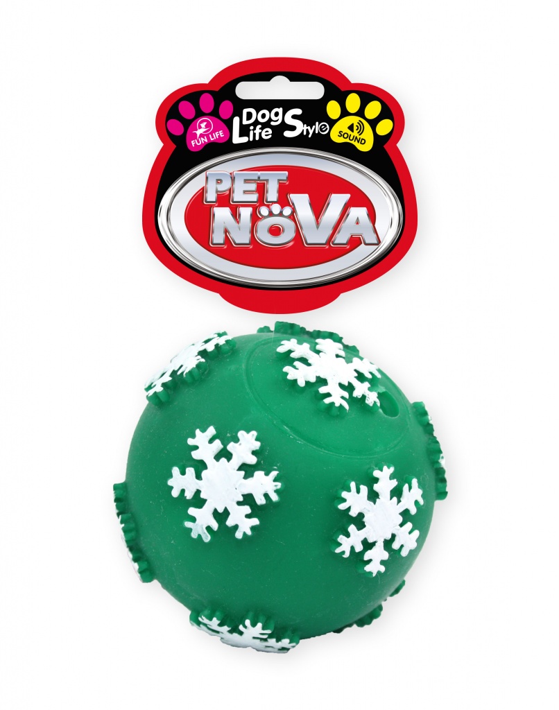 PET NOVA piłka z płatkami śniegu – zielona