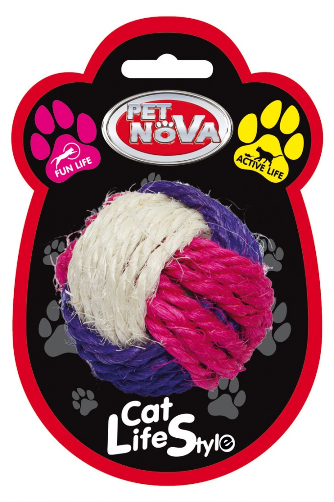 PET NOVA zabawka dla kota – piłka sizalowa