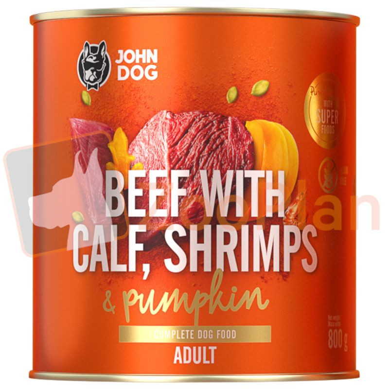 JOHN DOG Pumpkin wołowina z cielęciną, krewetkami i dynią